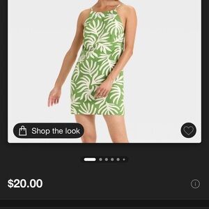 Target Green and White Halter Sundress Mini